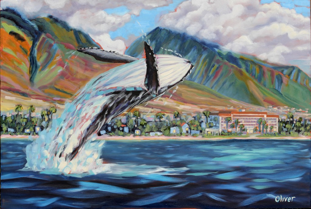 Lahaina Ballet  -- 40 x 60 inch oil on canvas by Ronald Lee Oliver