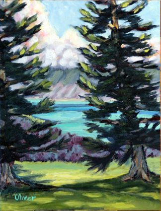 Kapalua Cook Pines original oil painting by Ronald Lee Oliver