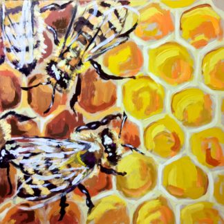 San Diego artist Ronald Lee Oiver, oil painting, bees, plein air
