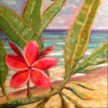 Plumeria Paradise original oil painting by California artist, Ronald Lee Oliver